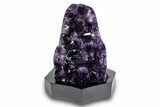 Large-Crystal Amethyst Cluster With Wood Base - Uruguay #275608-1